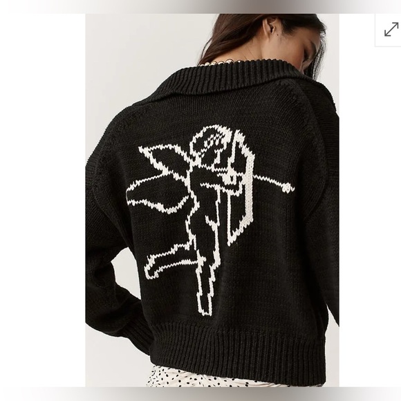 Anthropologie Sweaters - Anthropologie Maeve Collared V-Neck Cardigan Sweater graphics size S